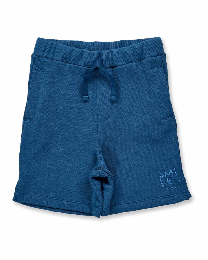 Kinder Shorts in ozeanblau aus Slub Sweat, Modell JAKUB