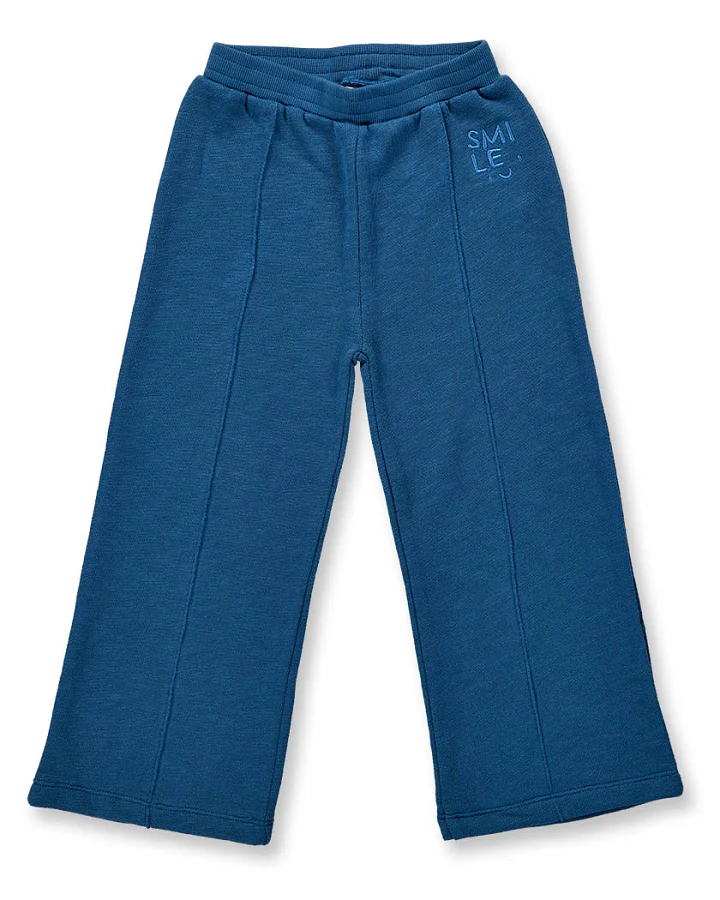 Kinderhose in ozeanblau aus Sweat, Modell JAANE