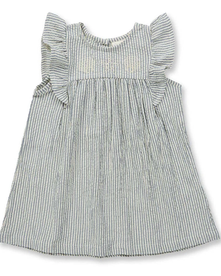 Mädchenkleid gestreift mit Seestern, Modell FRANJA