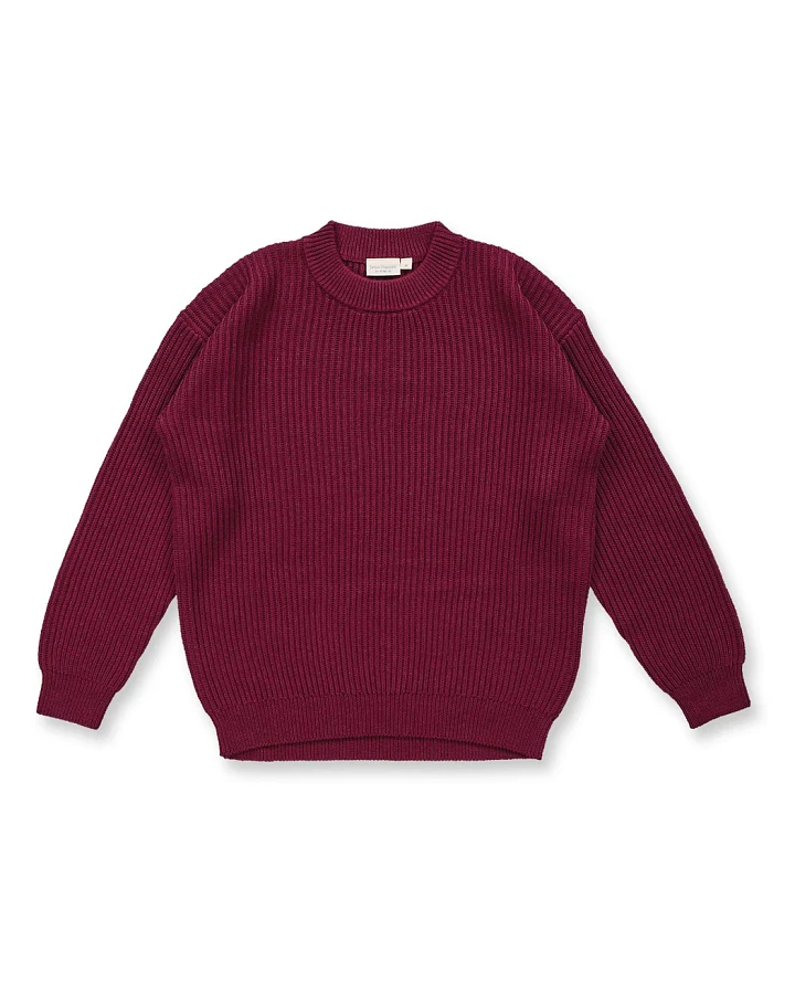 Strickpullover für Damen in bordeauxrot mélange, Modell FASSILA