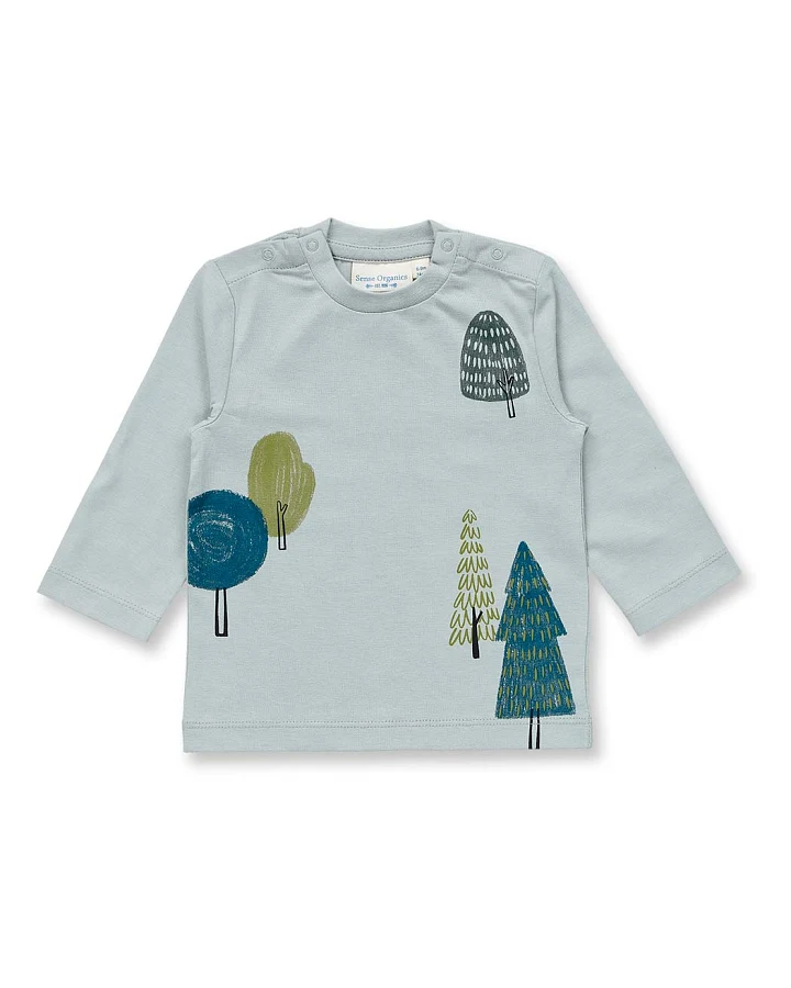 Baby Langarmshirt in eisgrau, Modell ELAN