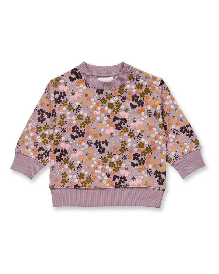 Baby Sweatshirt mit süßem Blumendruck, Modell SIAM