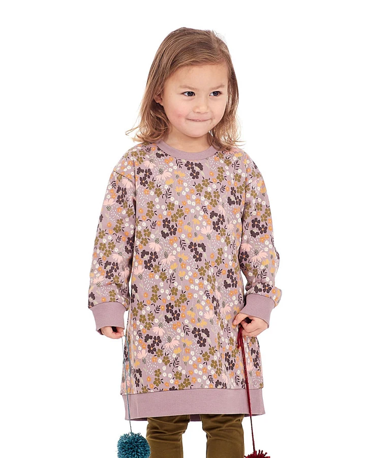 Mädchenkleid mit Blumendruck, Modell JOLA