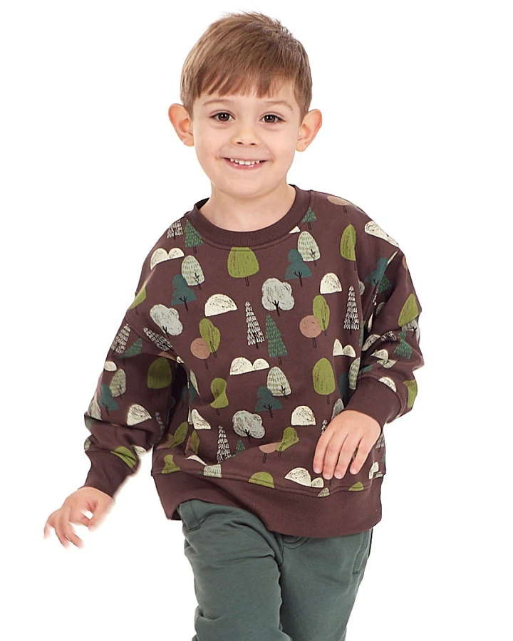 Sweatshirt für Jungs mit Baumdruck, Modell DARI
