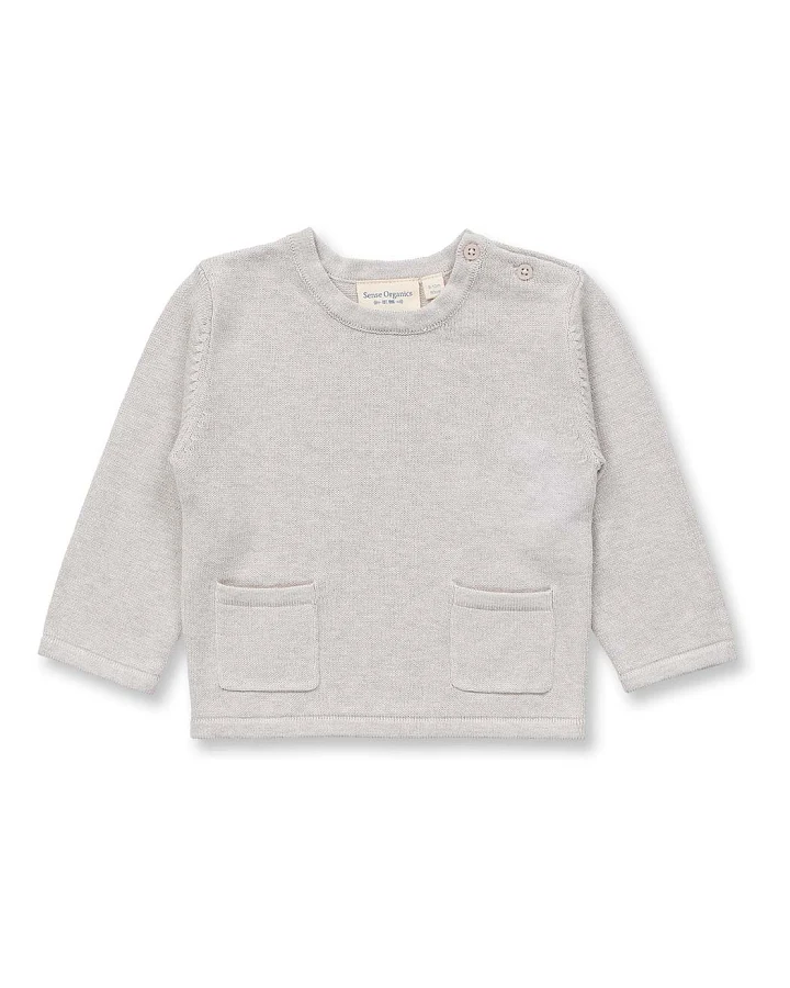 Baby Strickpullover in creme mélange, Modell CAROOL