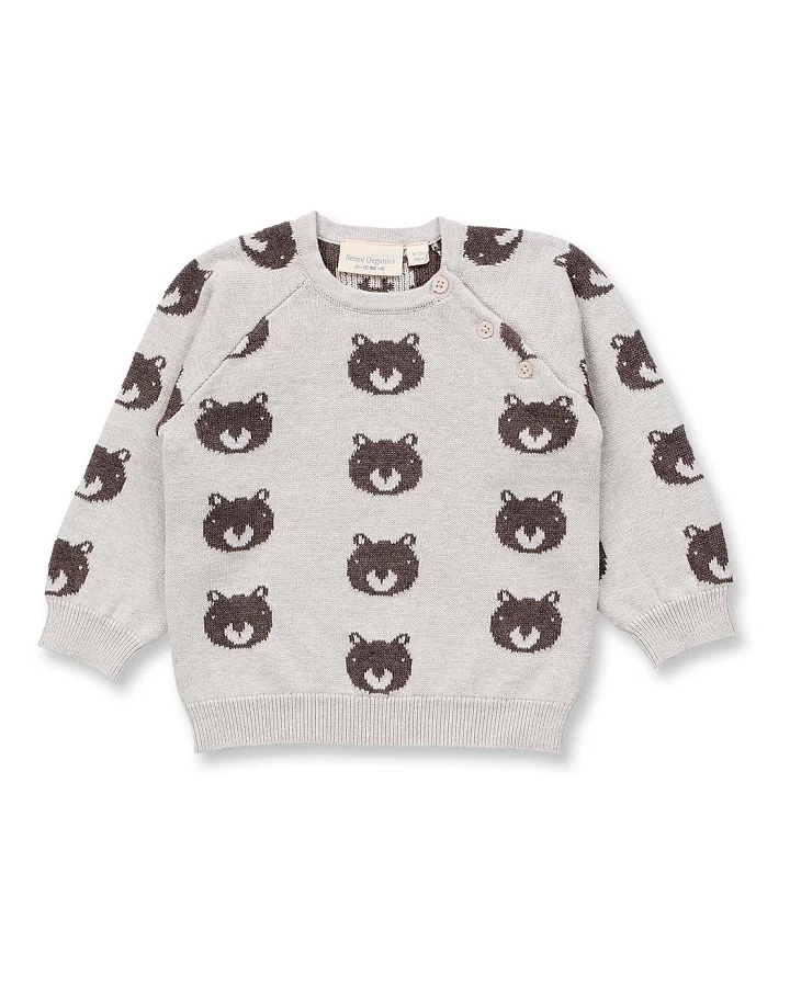 Baby Strickpullover mit Bärenmotiv, Modell VICTOR