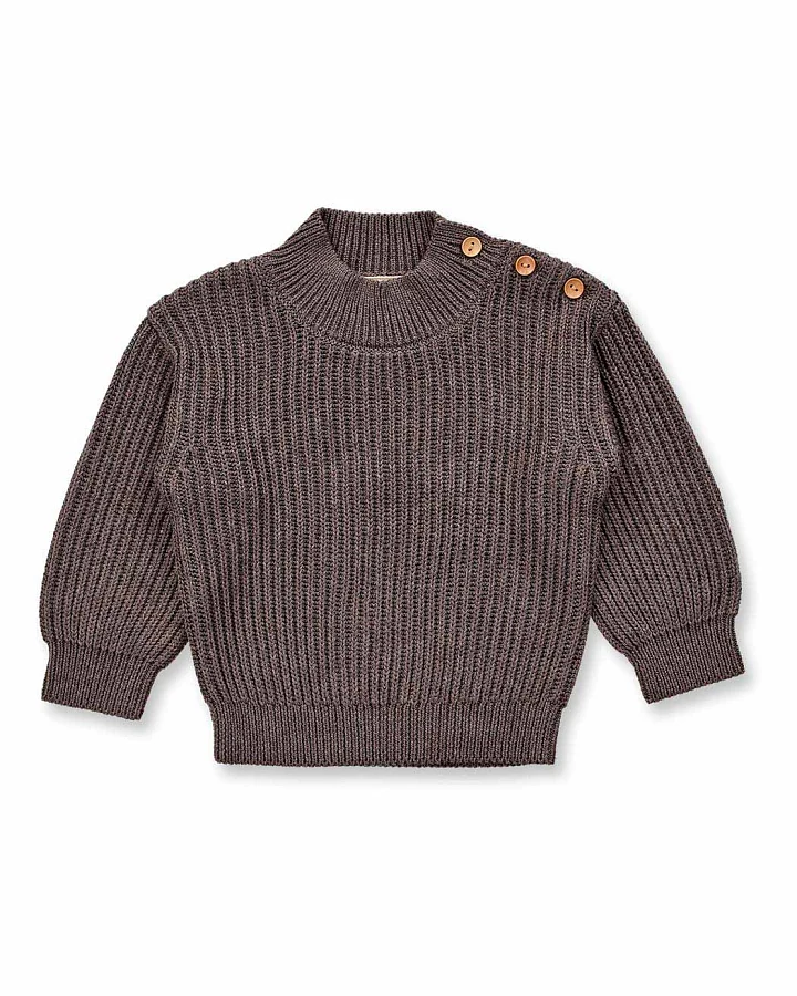 Baby Strickpullover in braun mélange, Modell VARUNY