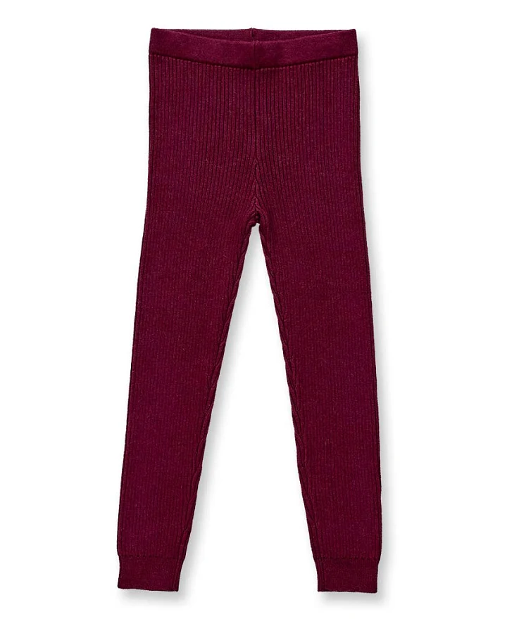 Baby Strickleggins in bordeauxrot mélange, Modell YUMA