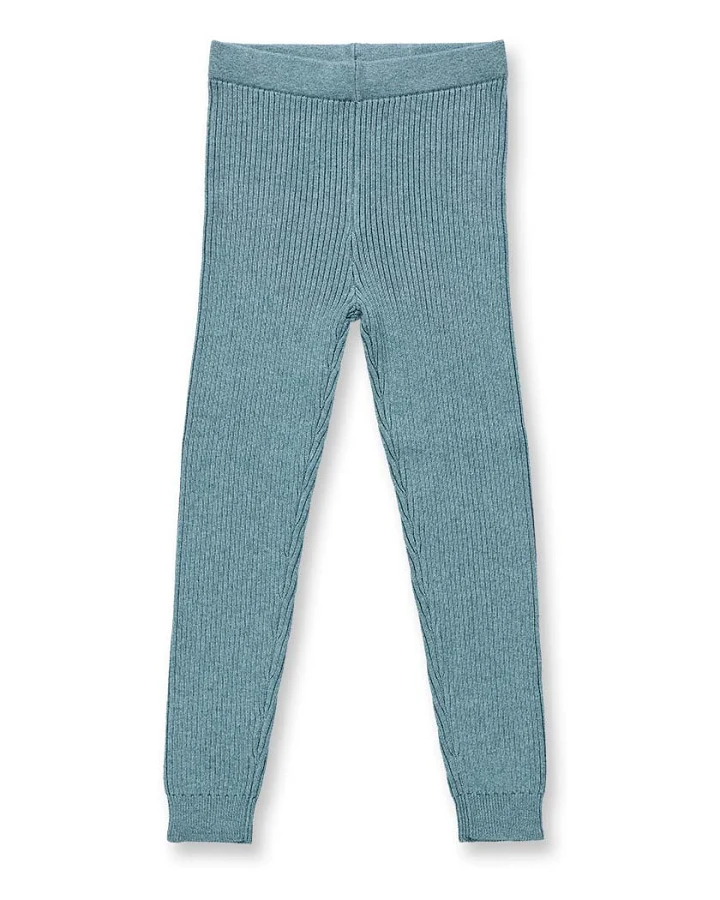 Baby Strickleggins in salbeigrün mélange, Modell YUMA