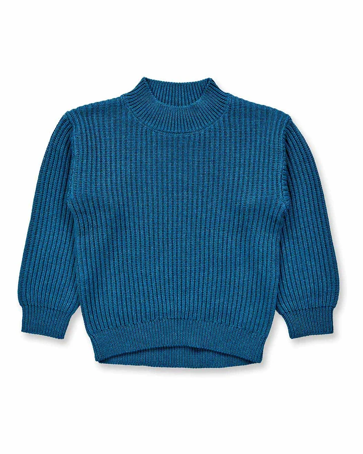 Kinder Strickpullover in türkisblau mélange, Modell MARLEY