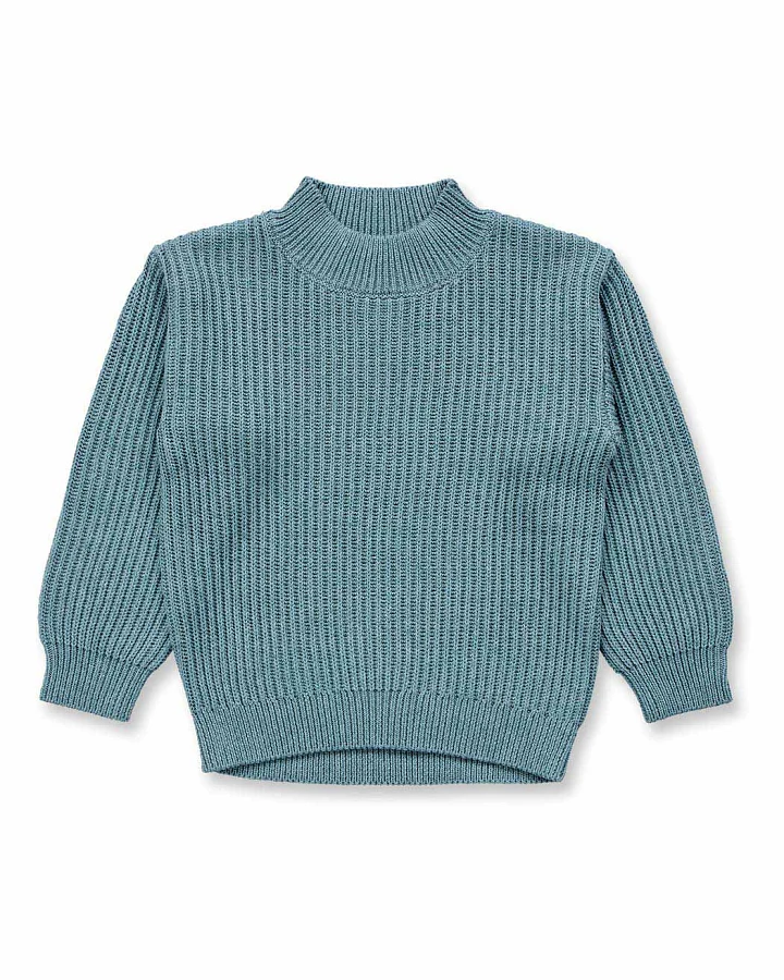 Kinder Strickpullover in salbeigrün mélange, Modell MARLEY