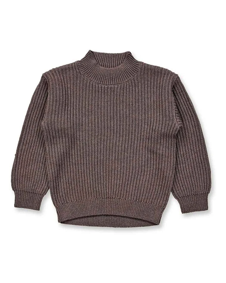 Kinder Strickpullover in braun mélange, Modell MARLEY