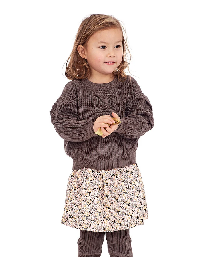 Kinder Strickpullover in braun mélange, Modell INOO