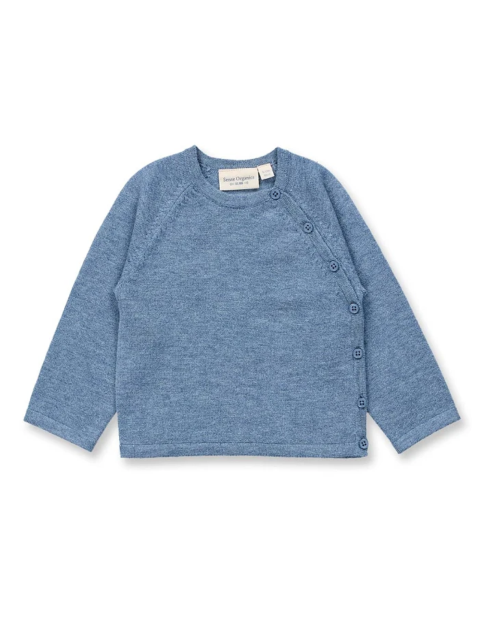 Baby Merino Wickeljacke in denimblau mélange, Modell P. PICASSO