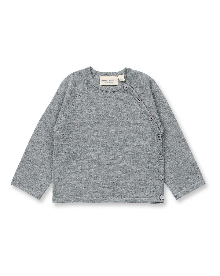 Baby Merino Wickeljacke in grau mélange, Modell P. PICASSO