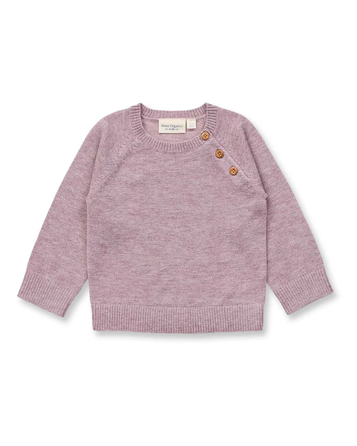 Baby Merino Strickpullover in mauve mélange, Modell SIROO