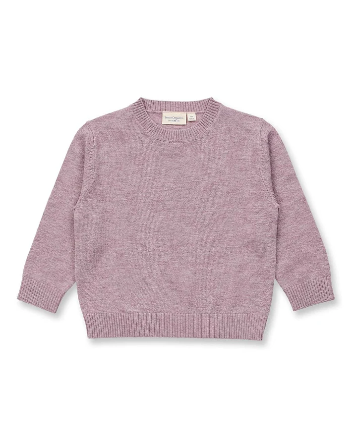 Kinder Merino Strickpullover in mauve mélange, Modell IKE