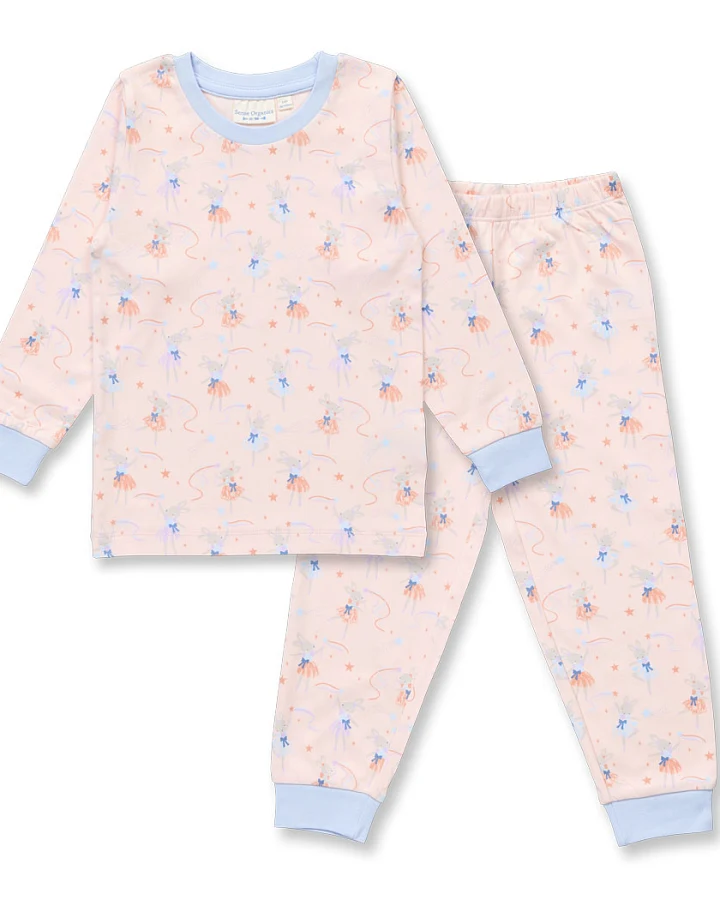 Kinder Schlafanzug mit Ballerina-Druck, Modell LONG JOHN