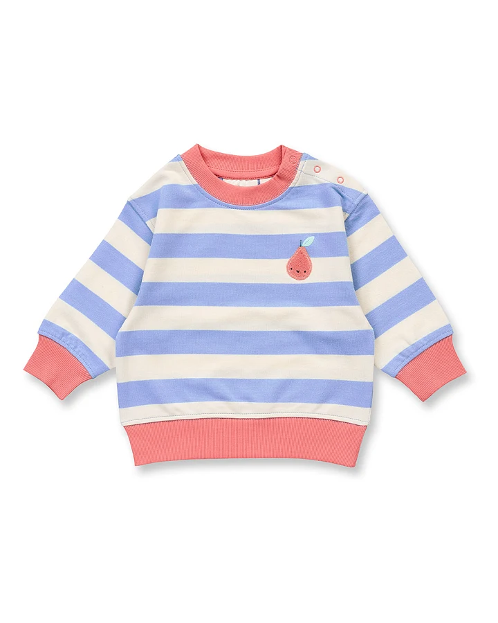 Baby Sweatshirt blau-weiß geringelt, Modell SIAM