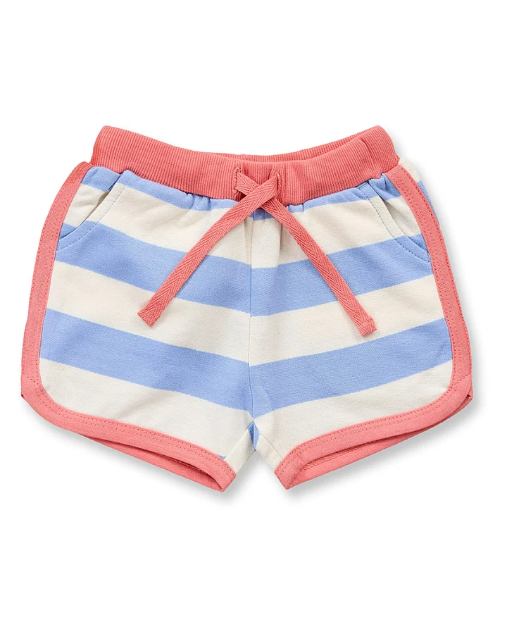 Baby Shorts blau-weiß geringelt, Modell MARLEN