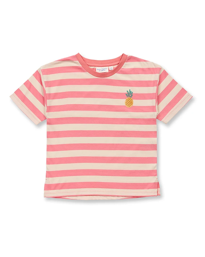 Kinder T-Shirt rosa-creme geringelt, Modell SOPHIE