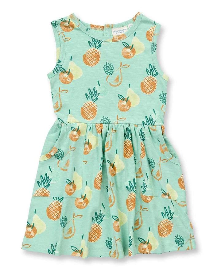 Mädchenkleid mit Früchtedruck, Modell KOBI