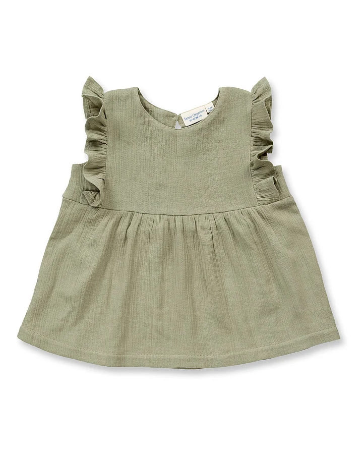 Babybluse in seegrasgrün, Modell ASTA