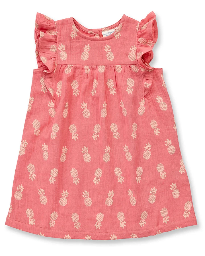 Mädchenkleid mit Ananas-Druck, Modell FRANJA