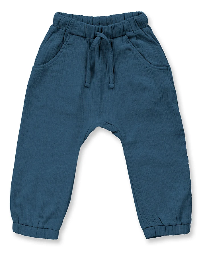 Kinderhose in dunklem Petrol, Modell LOKI
