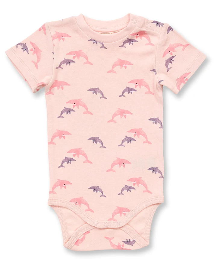 Baby Body in rosa mit Delphin-Druck, Modell VARIN