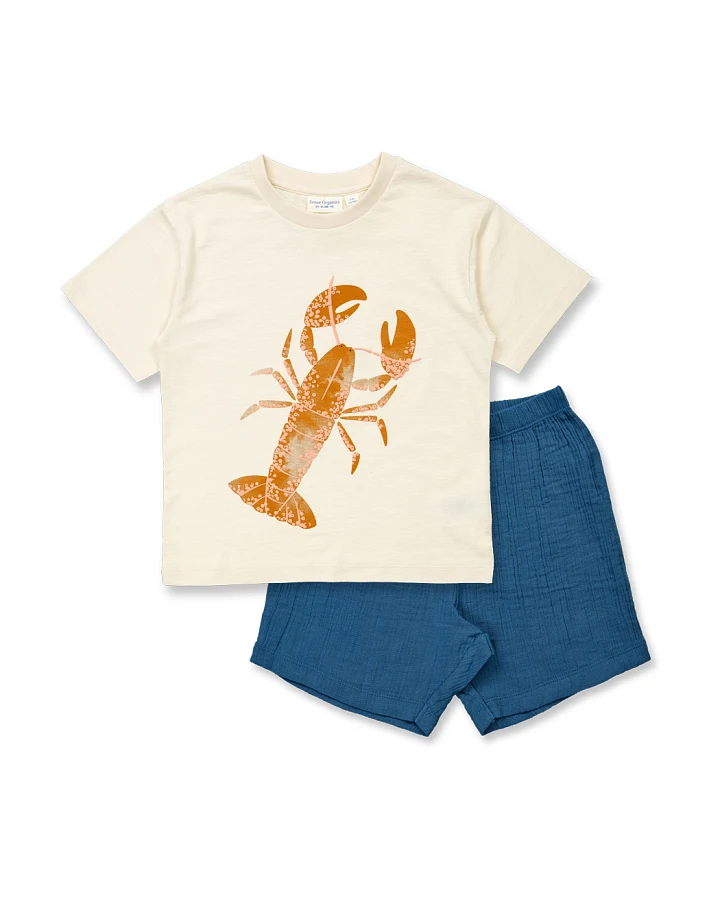 Kurzer Kinderschlafanzug mit Hummer-Druck