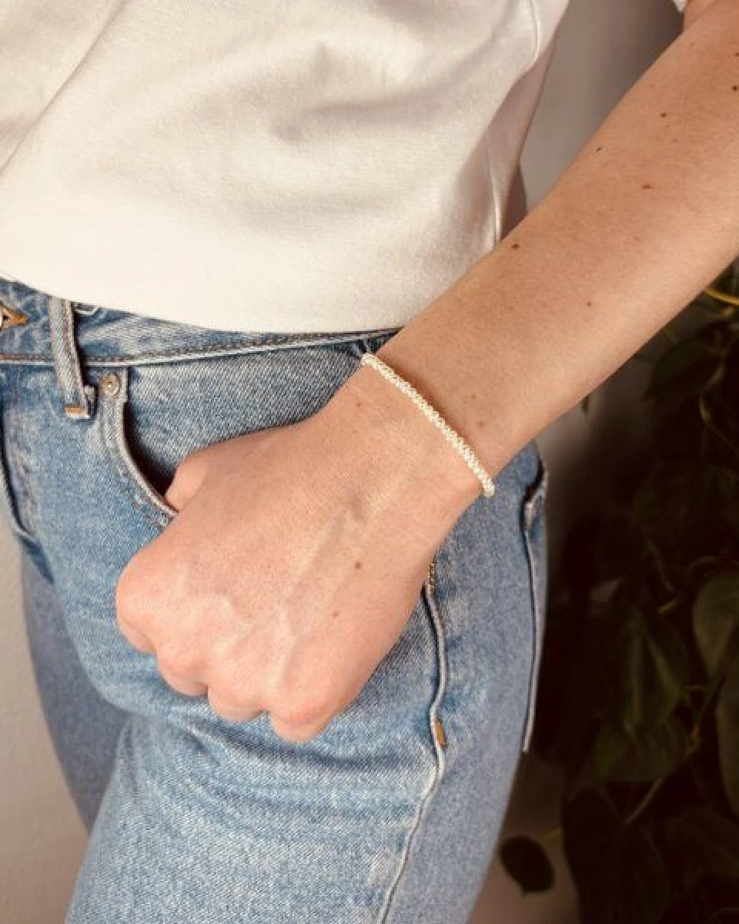 Purewater Upcycling-Armband aus Süßwasserperlen (Unisex) – Ansicht 2