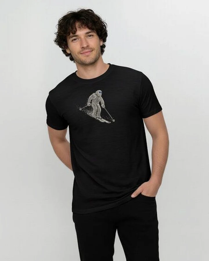 GREENBOMB Animal Yeti Ski Loom - Funktionales T-Shirt aus Merino-Wolle / hochwertiger Print / Fair & Vegan