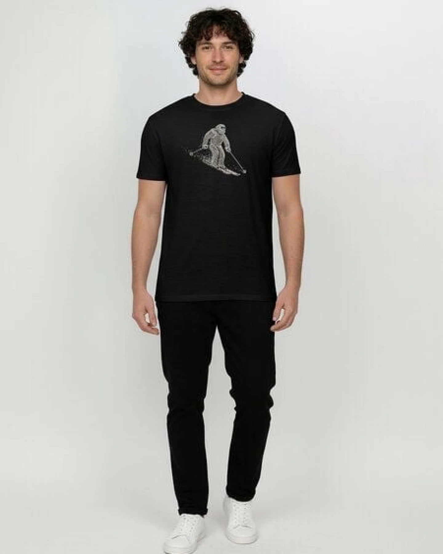 GREENBOMB Animal Yeti Ski Loom - Funktionales T-Shirt aus Merino-Wolle / hochwertiger Print / Fair & Vegan – Ansicht 3