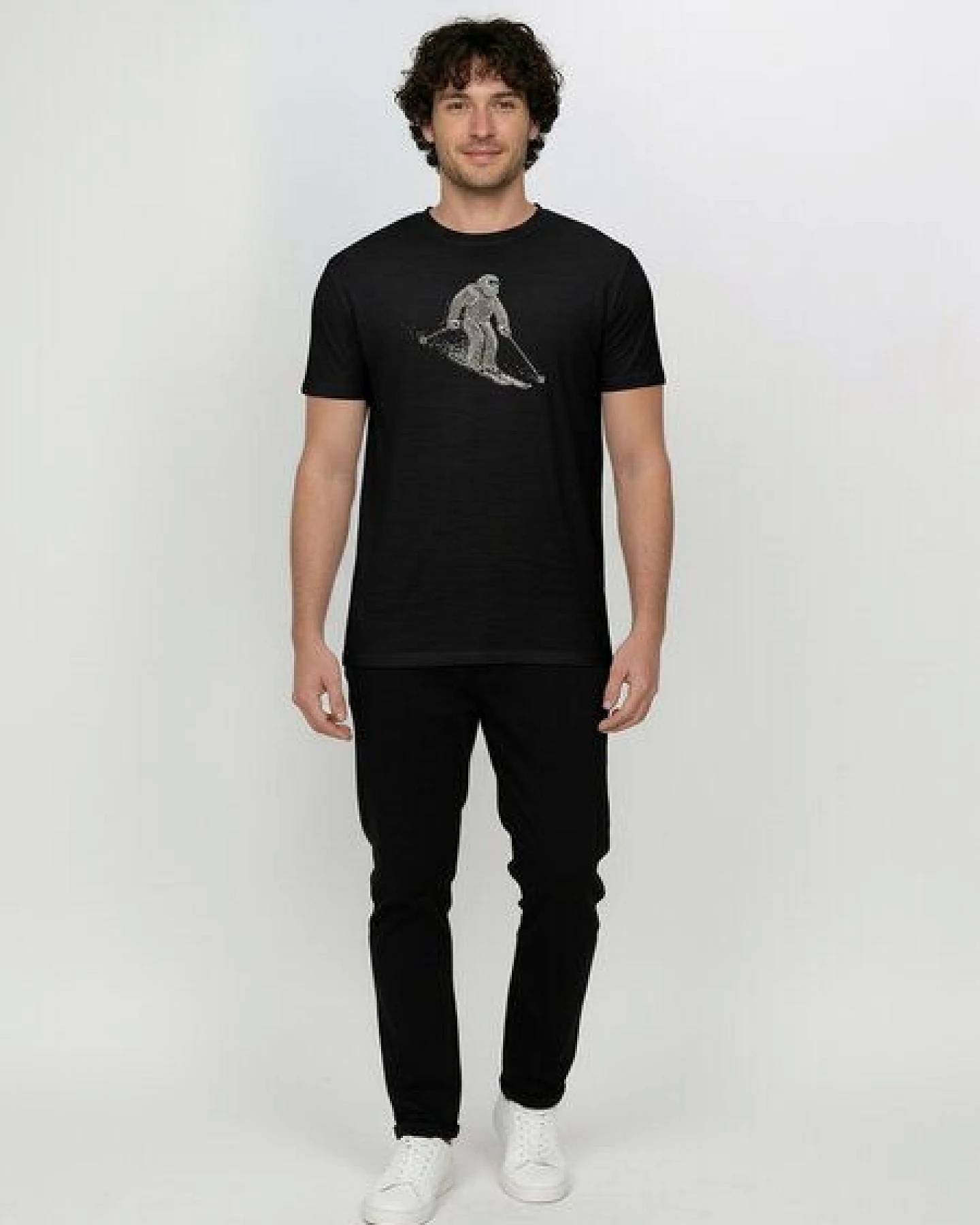 GREENBOMB Animal Yeti Ski Loom - Funktionales T-Shirt aus Merino-Wolle / hochwertiger Print / Fair & Vegan – Ansicht 3