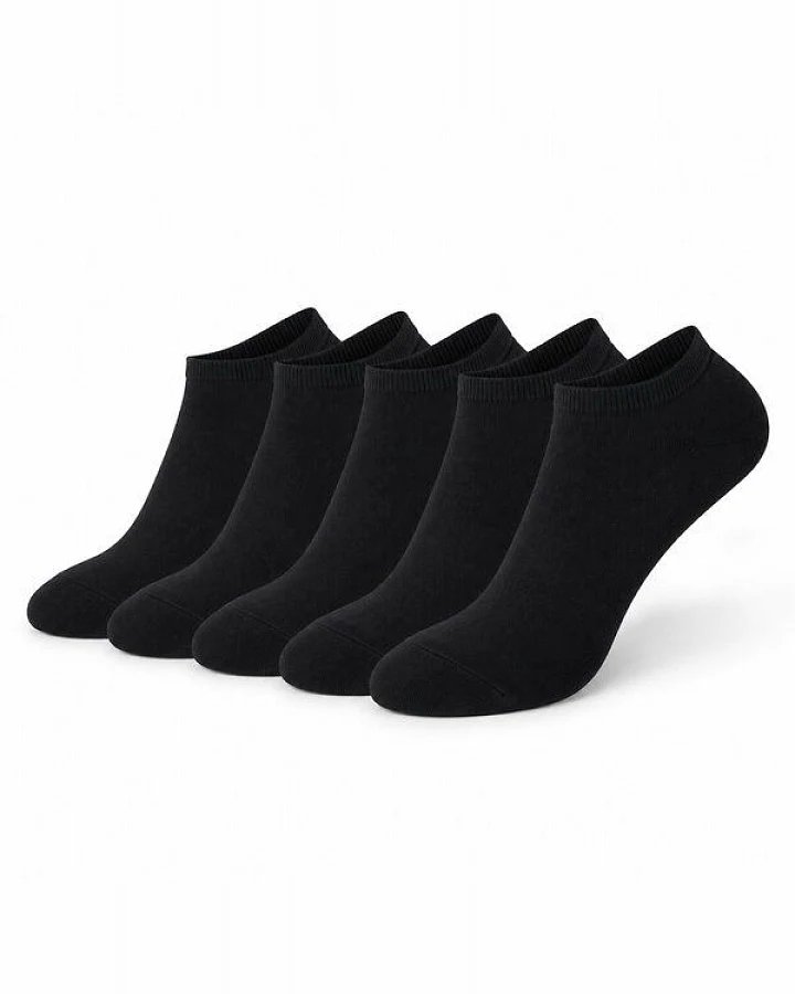 Bruno Barella 5er-Pack schwarze Sneaker-Socken aus Bio-Baumwolle – weich, bequem & ideal für jeden Tag