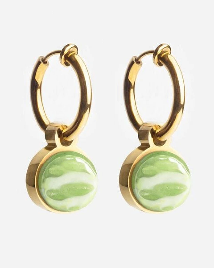 ALEXASCHA Gold Clip Creolen mit Anhänger