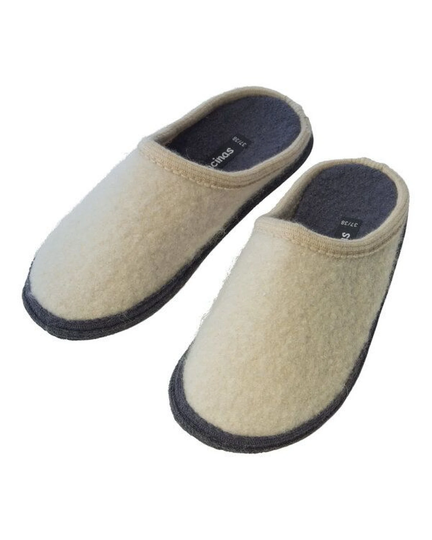 Bacinas Hausschuh Pantoffeln mit schwarzer Sohle aus 100% Wolle – Ansicht 3