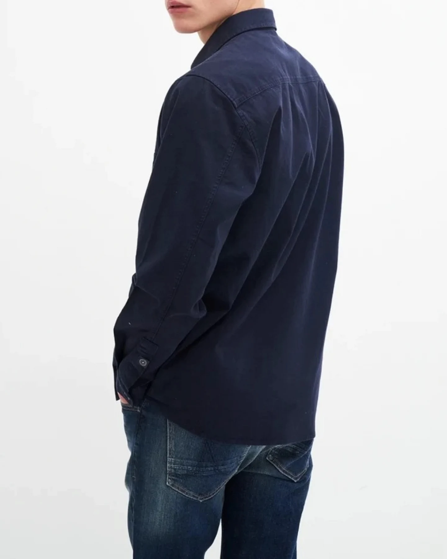 Kuyichi Herren vegan Überhemd Andrew Dark Navy – Ansicht 2