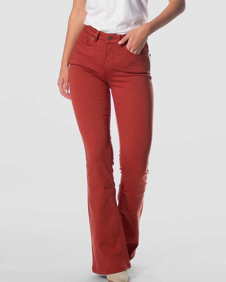 Kuyichi Damen vegan Jeans Lisette Flare Hellrot