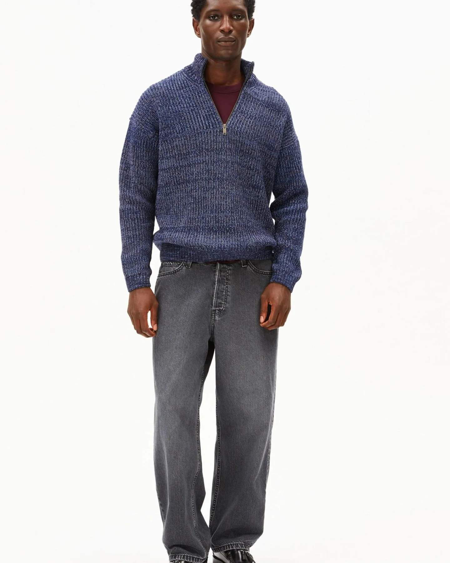 Strickpullover Michaael Mouline Wollmix Blau – Ansicht 2
