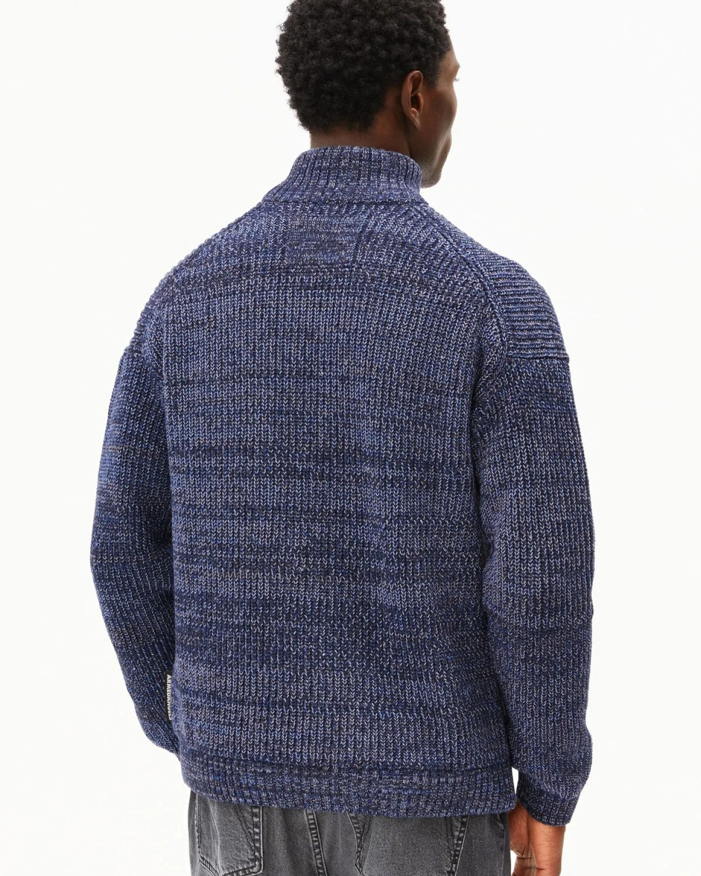 Strickpullover Michaael Mouline Wollmix Blau – Ansicht 5