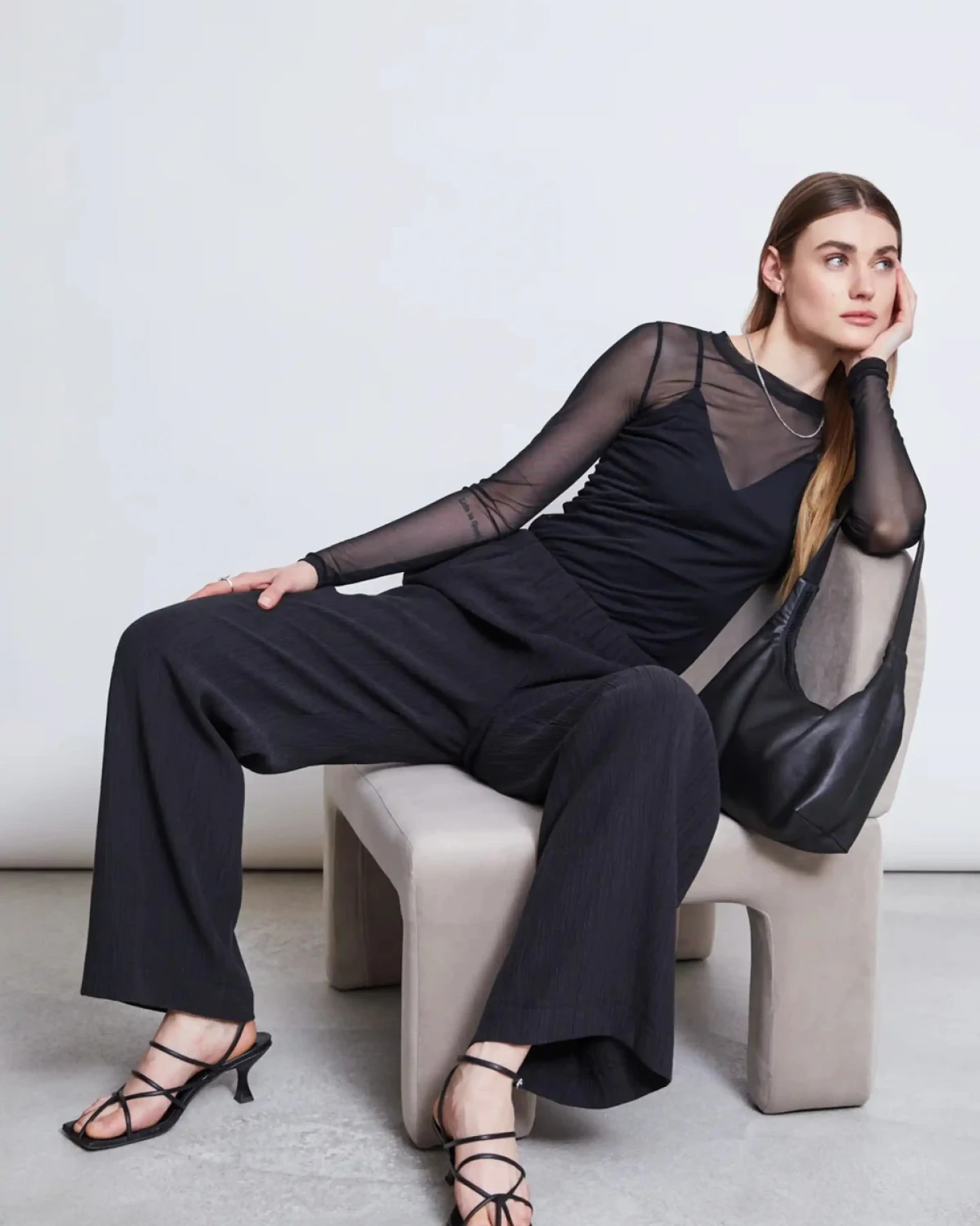 Longsleeve Dora Mesh Schwarz – Ansicht 5