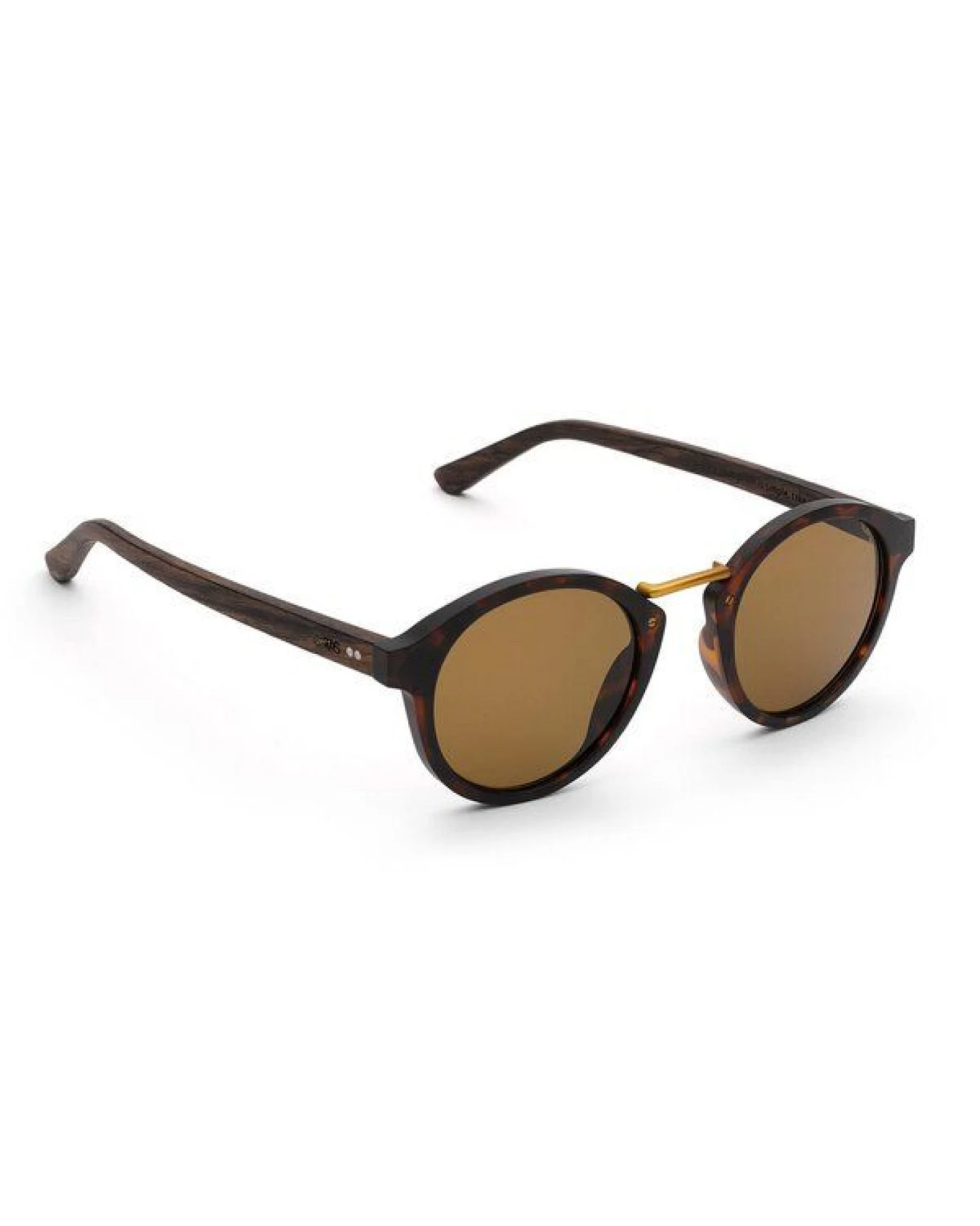 TAKE A SHOT Runde Sonnenbrille aus Holz für Damen und Herren – Ansicht 2