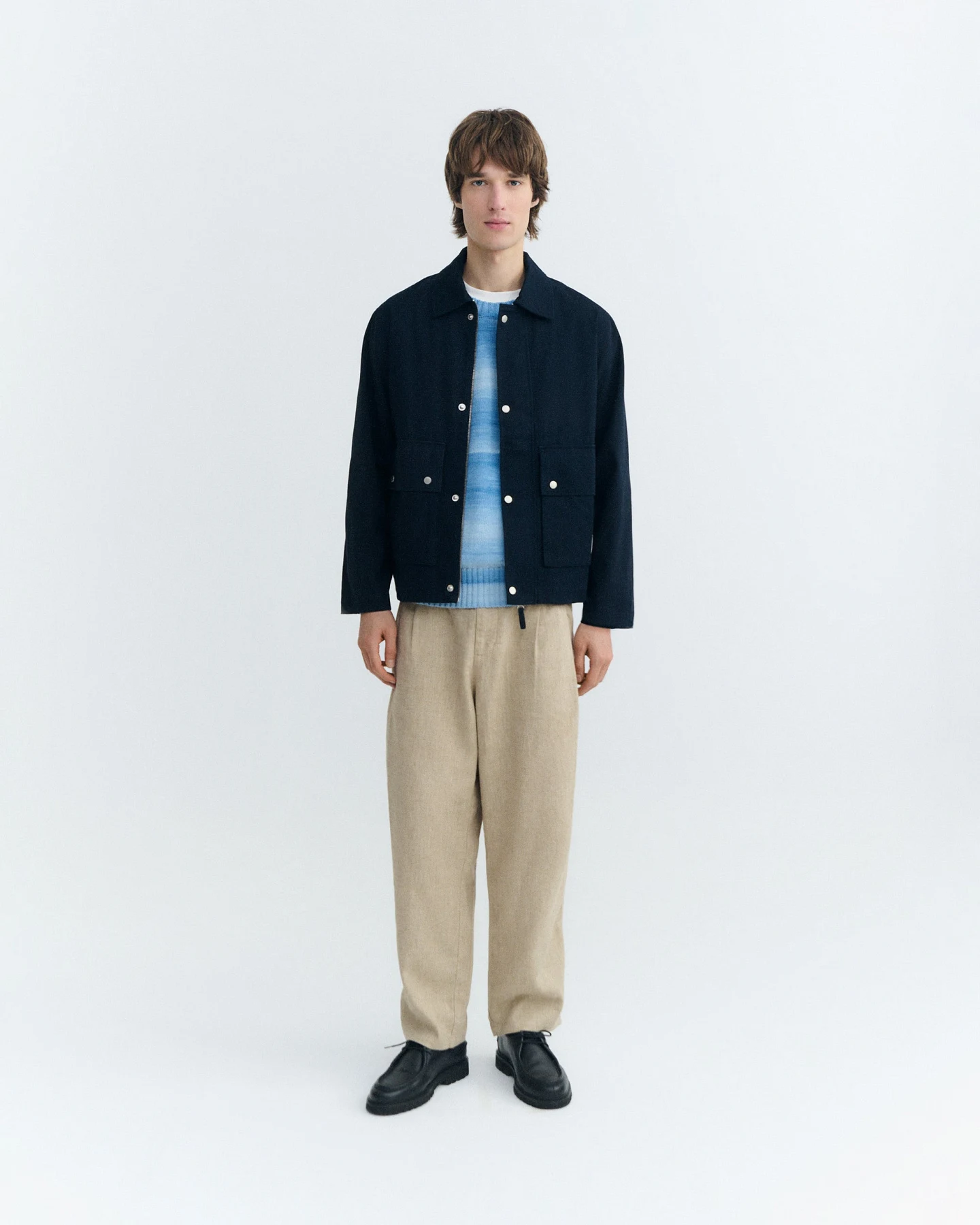 Thinking MU Herren vegan Jacke Oversize Callum Navy – Ansicht 2