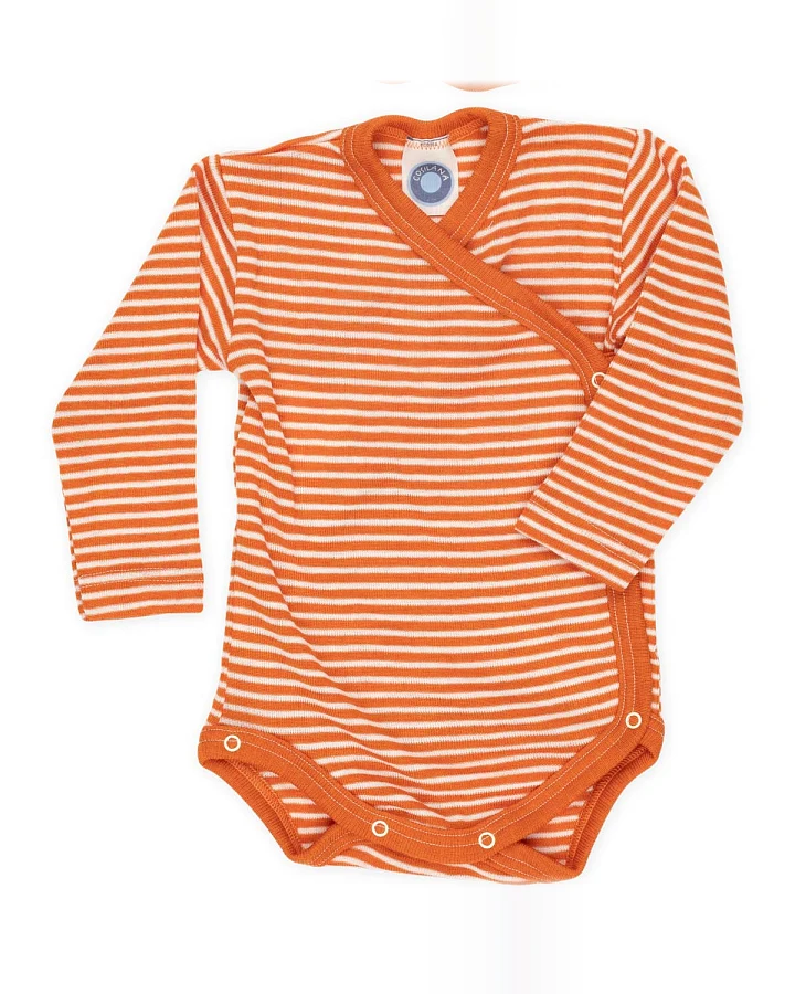 Cosilana - Wickelbody Wolle Seide orange-natur