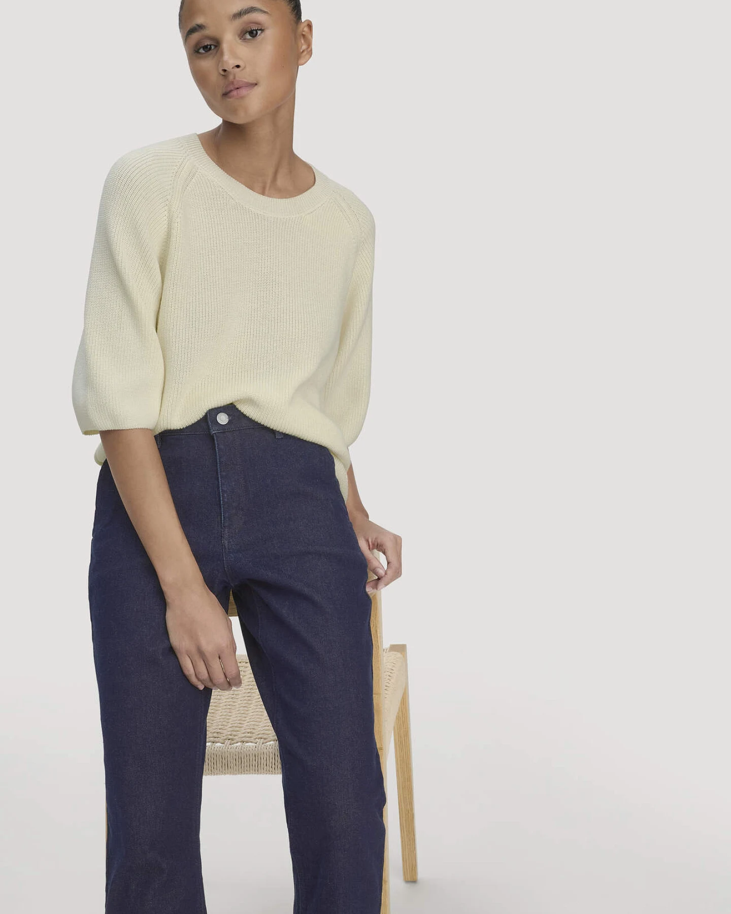 hessnatur Damen Jeans ELENY Culotte Straight Leg BETTER RECYCLED aus Bio-Denim - blau - Größe 31/29 – Ansicht 4