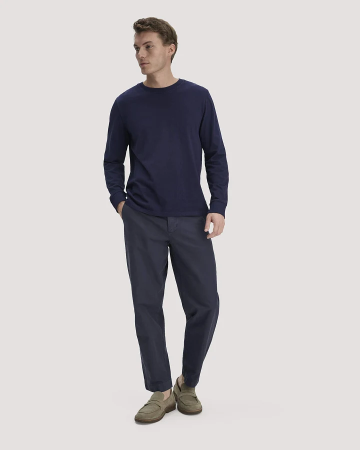 hessnatur Herren Chino RONNEL Relaxed aus Bio-Baumwolle - blau - Größe 31/32