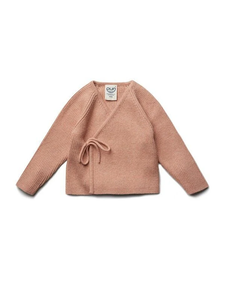 Puri Organic Baby Kimono Jacke Rippenstrick Bio Baumwolle Wolle