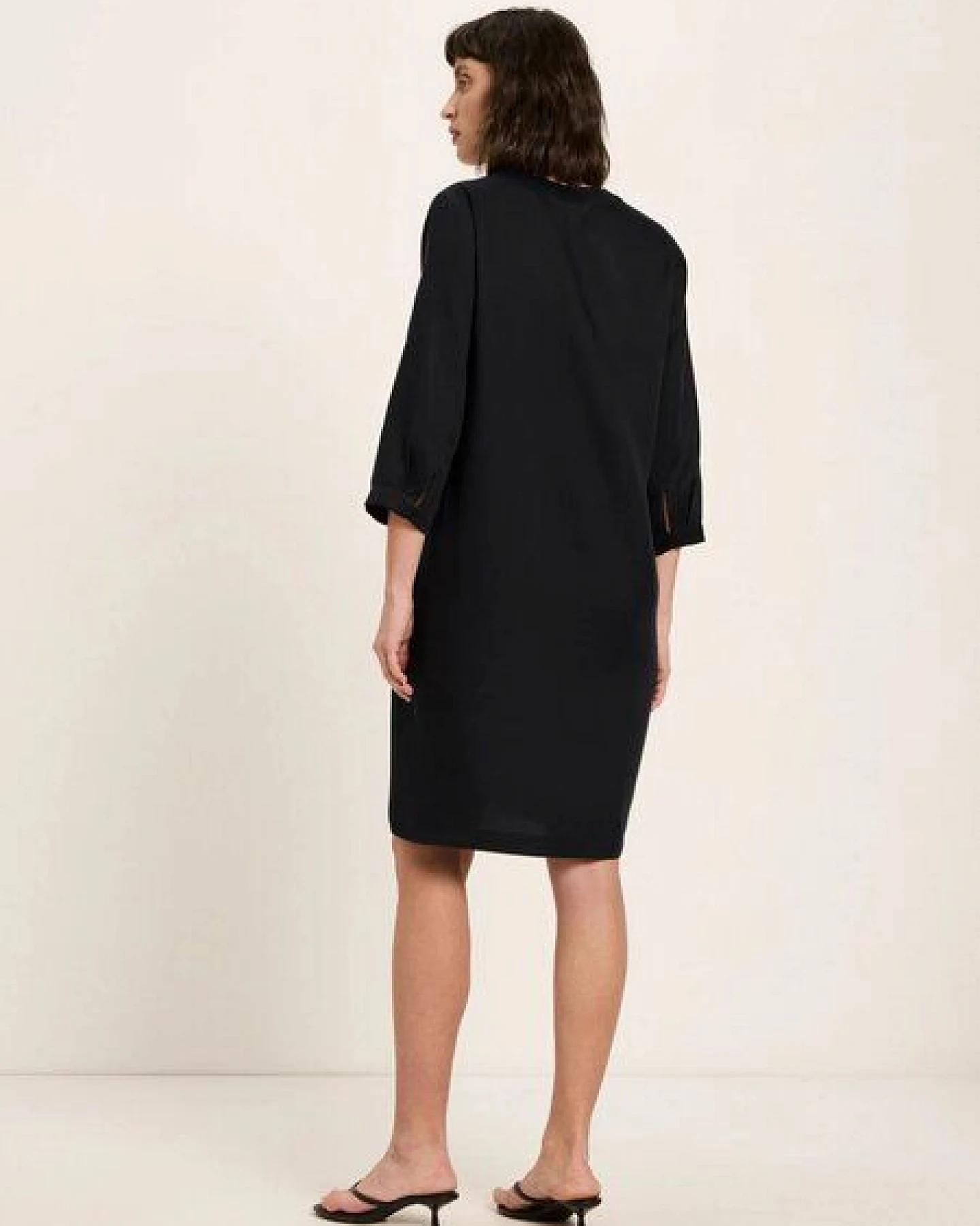 LANIUS Tencel Kleid mit V-Ausschnitt – Ansicht 2
